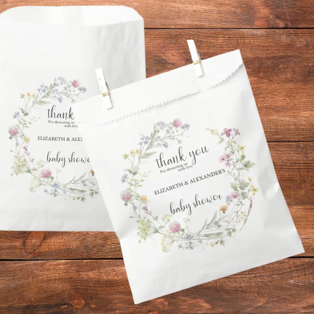 Wildflower Couples Baby Shower  Favour Bag (Creator Uploaded)