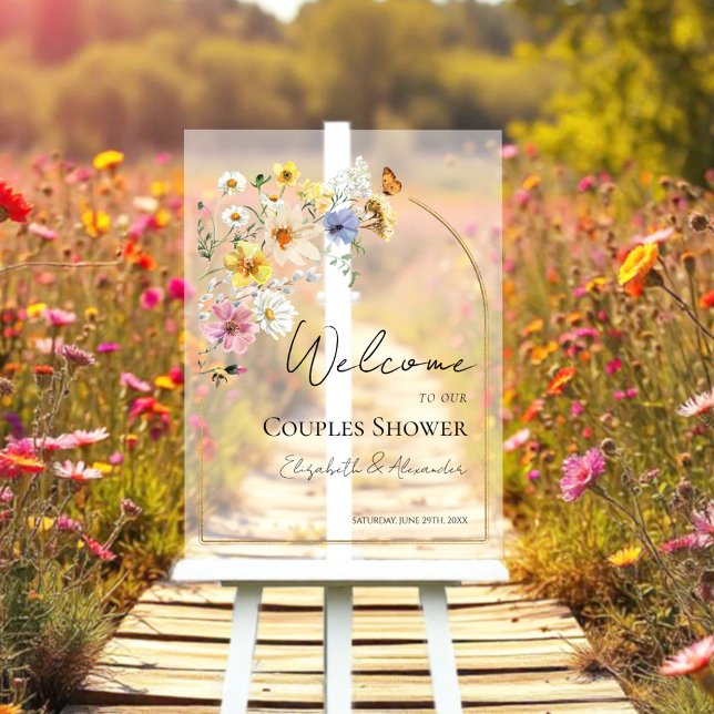 Wildflower Couples Shower Acrylic Welcome Sign (Creator Uploaded)