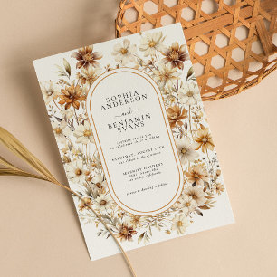 Wildflower Cream Boho Floral Wedding Invitation