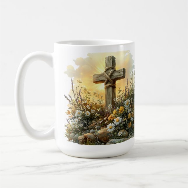Wildflower Cross Easter Design Coffee Mug (Left)