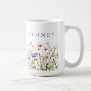 Wildflower Custom Name Coffee Mug