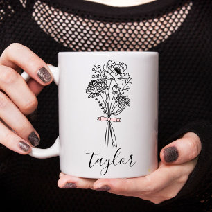Wildflower Custom Name Coffee Mug