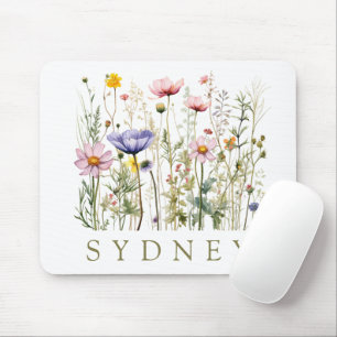 Wildflower Custom Name Mouse Pad
