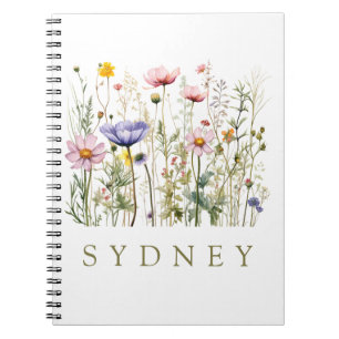 Wildflower Custom Name Notebook