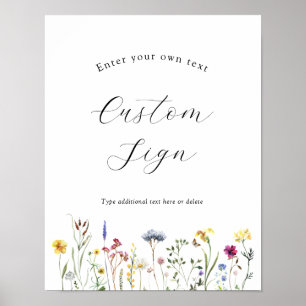 Wildflower Custom Text Sign