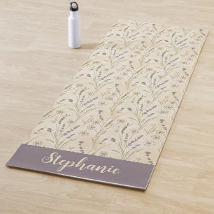 Wildflower Daisy Cottagecore Floral Yoga Mat