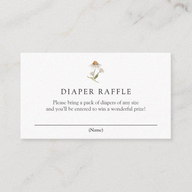 Wildflower Daisy Diaper Raffle Enclosure Card (Front)