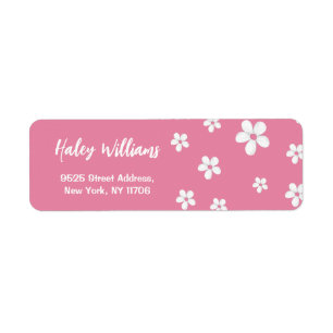 Wildflower Daisy Pink Baby Girl Return Address Label