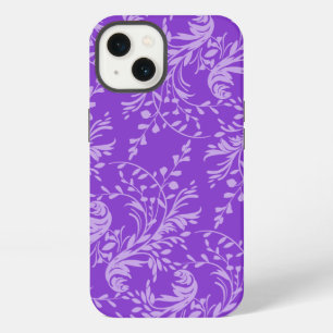 Wildflower damask patterned purple iPhone 13 case