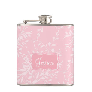 Wildflower damask pink named hip flask