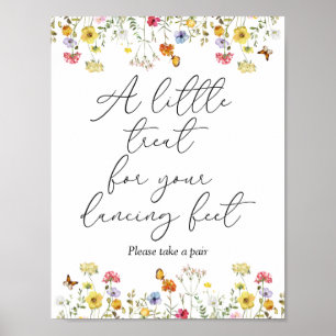 Wildflower Dancing Feet Flip Flop Wedding Sign