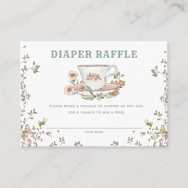Wildflower Diaper Raffle Enclosure Card (Front)