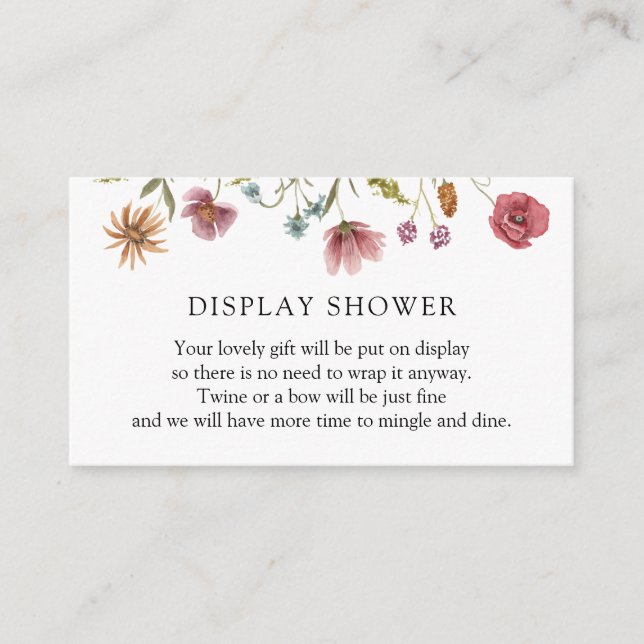 Wildflower Display Shower Enclosure Card (Front)