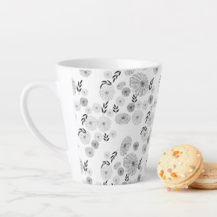 Wildflower Doodles Pattern Latte Mug