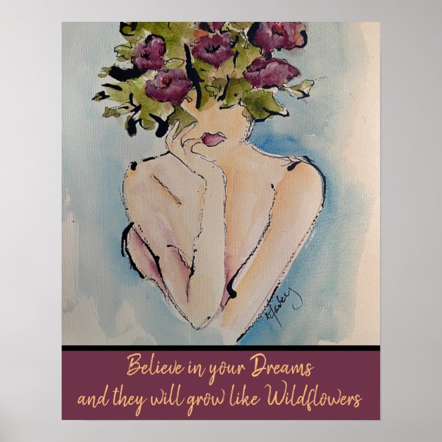 Wildflower Dreams Print, Value Poster  (Front)