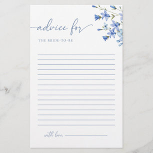 Wildflower Dusty Blue Advice for the Bride Card