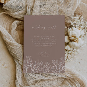 Wildflower Dusty Rose Wedding Wishing Well Card