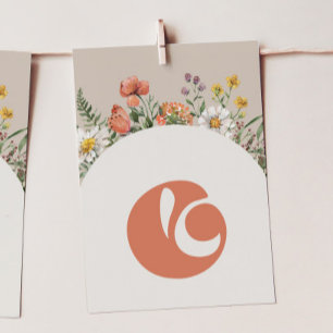Wildflower "E" High Chair Bunting Banner Card
