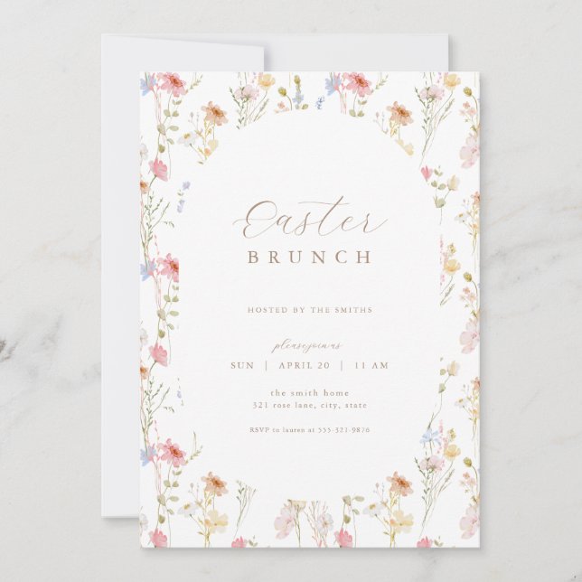 Wildflower Easter Brunch & Egg Hunt Invitation (Front)