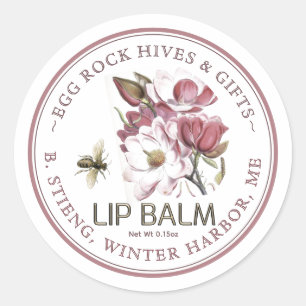 Wildflower Editable Beeswax Lip Balm Label Pink