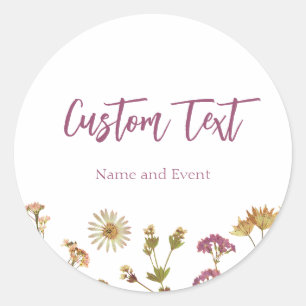 Wildflower Editable Custom Favour Sticker