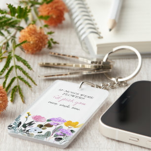 Wildflower Editable Poem Personalised Mother's Day Key Ring
