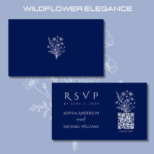 Wildflower Elegance-RSVP-QR code- Business Card