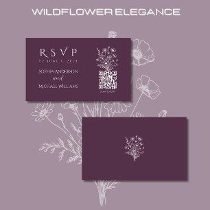 Wildflower Elegance-RSVP-QR code- Business Card