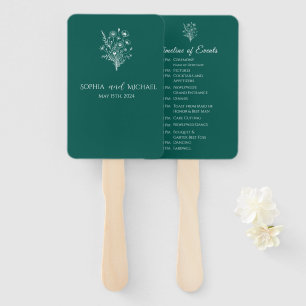 Wildflower Elegance-Wedding Program Hand Fan