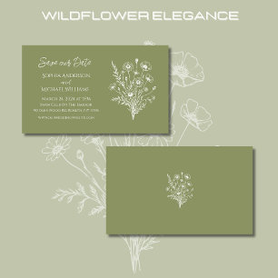Wildflower Elegance Wedding-Save the Date- Business Card