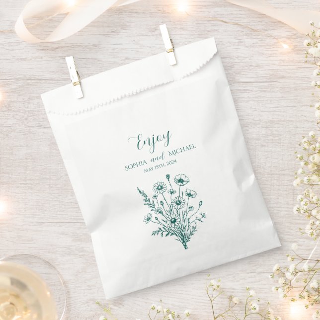 Wildflower Elegance Wedding-Thank you-  Favour Bag (Clipped)