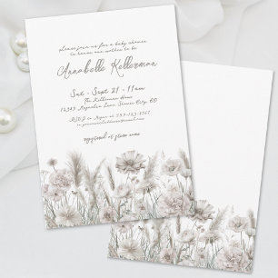 Wildflower Elegant Floral Boho Baby Shower Invitation