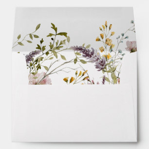 Wildflower Elegant Floral Wedding Address Envelope