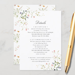 Wildflower Elegant Modern Garden Floral Wedding Enclosure Card