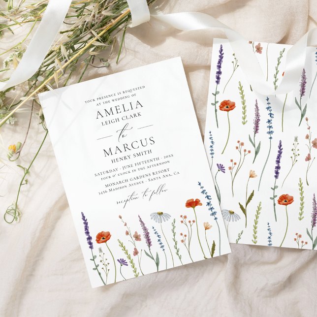 Wildflower Elegant Wedding Invitation (Creator Uploaded)