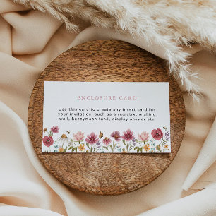 Wildflower Enclosure Card Custom Insert Floral
