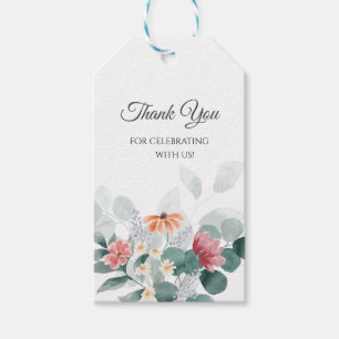 Wildflower eucalyptus greenery wedding thank you gift tags