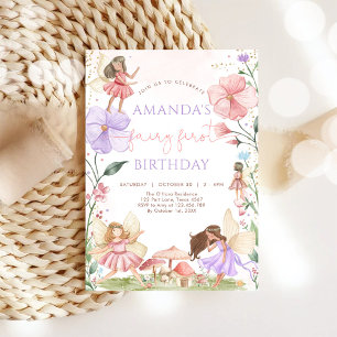 Wildflower Fairy First 1st Birthday Invitation