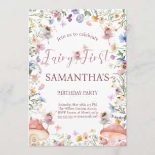 Wildflower Fairy Garden 1st Birthday Invitation