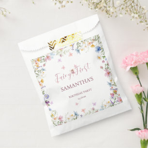 Wildflower Fairy Garden 1st Birthday Party Favour Bag