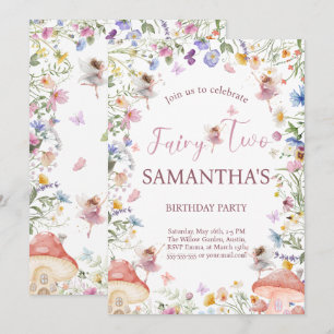Wildflower Fairy Garden 2nd Birthday Party Invitation