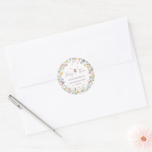 Wildflower Fairy Garden 3rd Birthday Party Classic Round Sticker