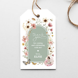 Wildflower Fairy Sage Green Garden Birthday Favors Gift Tags