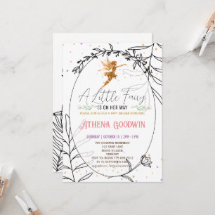 Wildflower Fairy Theme Baby Shower Invitation