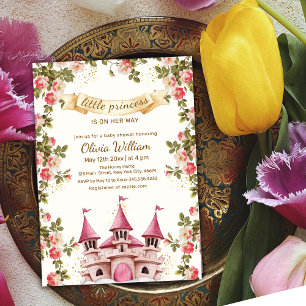 Wildflower Fairytale Princess Castle Baby Shower Invitation