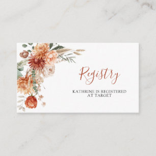 Wildflower Fall in Love Baby Shower Registry Enclosure Card