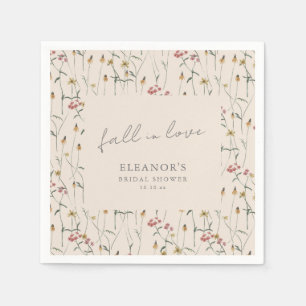 Wildflower Fall in Love Bridal Shower Boho Floral Napkin