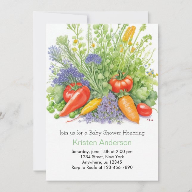 Wildflower Farm Fresh Baby Shower Invitation (Front)