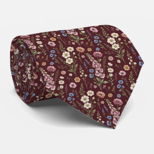 Wildflower Faux Silk English Garden Gentleman's Tie