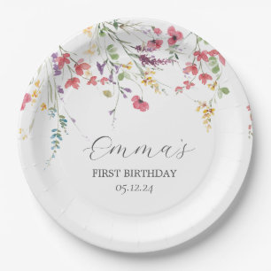 Wildflower favor tag,Wildflower Birthday favor tag Paper Plate